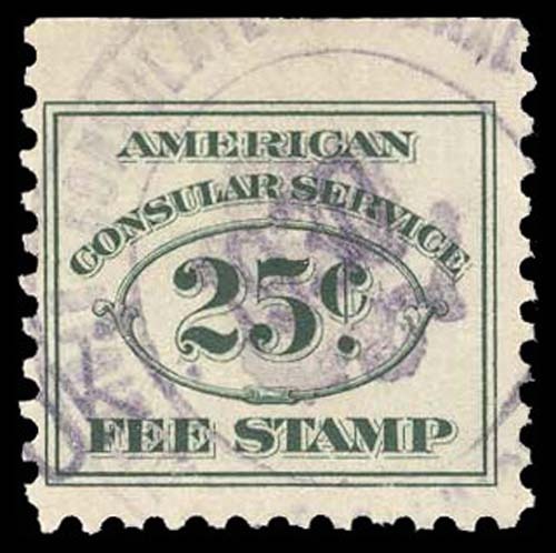 Lot 3931 - CONSULAR SERVICE FEE united states stamps - Michael E. Aldrich, Inc. Michael Aldrich Auctions Sale - 111 Lot 3931 - CONSULAR SERVICE FEE united states stamps - Michael E. Aldrich, Inc. Michael Aldrich Auctions Sale - 111